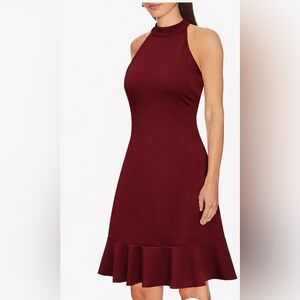 Woosea Maroon Halter Dress